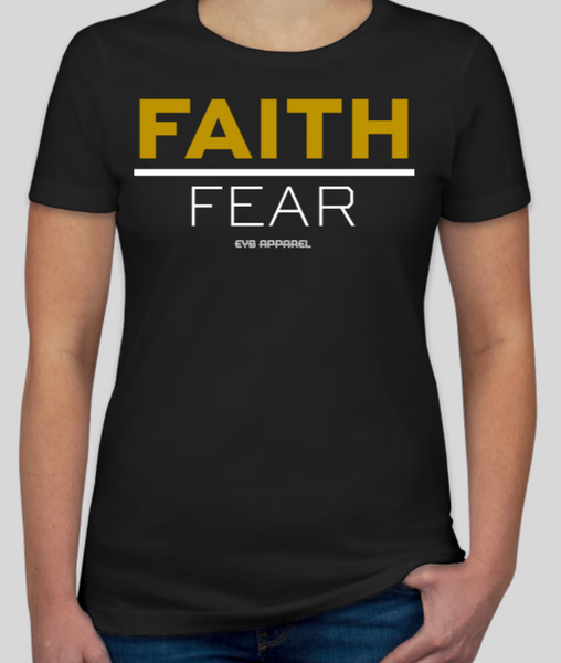 FAITH over Fear Women's Crew Tee - GOLD